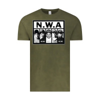 Vintage Olive N.W.A Californian hip hop group N.W.A Vintage Tee - artisFamous