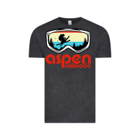 Vintage Black aspen colorado ski mountain skiing retro vacation Vintage Tee - artisFamous