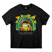 Black bus driver rainbow Heavy Core Tee - NancyCooperArtShop