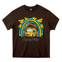 Chocolate Brown bus driver rainbow Heavy Core Tee - NancyCooperArtShop