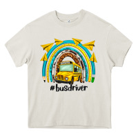 Cream bus driver rainbow Heavy Core Tee - NancyCooperArtShop