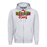 Heather Grey Christmas Grandma Claus Zipper Hoodie - FaDigitalArtStudio