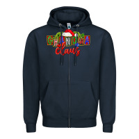 Navy Christmas Grandma Claus Zipper Hoodie - FaDigitalArtStudio