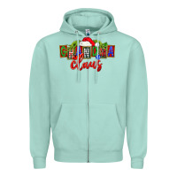 Seafoam Christmas Grandma Claus Zipper Hoodie - FaDigitalArtStudio