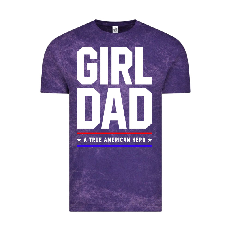 Girl Dad A True American Hero - Fathers Day Gift Vintage Tee by artisFamous | Teevron