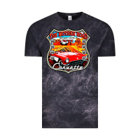 Cloud Black CLASSIC CARS ROUTE 66 Vintage Tee - artisFamous