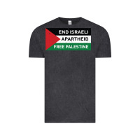 Vintage Black end is.rae.li apartheid free pales  flag  t shirt Vintage Tee - artisFamous