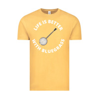 Vintage Mustard Banjo Bluegrass Music Traditional Musician Funny Gift Vintage Tee - artisFamous