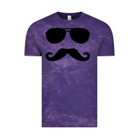 Cloud Purple moustache and sunglasses Vintage Tee - artisFamous