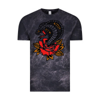 Cloud Black the king cobra snake and rose Vintage Tee - artisFamous