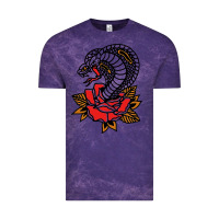 Cloud Purple the king cobra snake and rose Vintage Tee - artisFamous