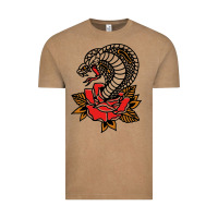 Vintage Coffee the king cobra snake and rose Vintage Tee - artisFamous