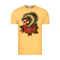 Vintage Mustard the king cobra snake and rose Vintage Tee - artisFamous