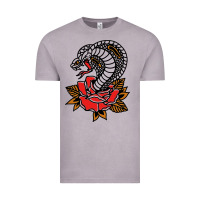 Vintage Zinc the king cobra snake and rose Vintage Tee - artisFamous