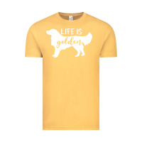 Vintage Mustard golden retriever - life is golden white Vintage Tee - artisFamous