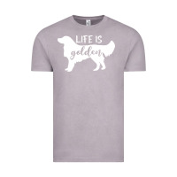 Vintage Zinc golden retriever - life is golden white Vintage Tee - artisFamous