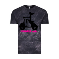 Cloud Black scooter girl Vintage Tee - artisFamous