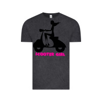Vintage Black scooter girl Vintage Tee - artisFamous