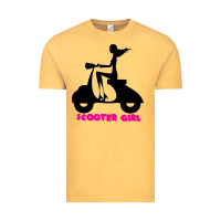 Vintage Mustard scooter girl Vintage Tee - artisFamous