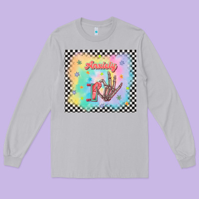 Anxiety On Tumbler Long Sleeve Tee Designed By Tumblerdesignbyshophia