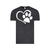 Vintage Black dog dad mom puppy shirt love dogs paw print heart women men  shirt Vintage Tee - artisFamous