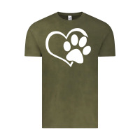 Vintage Olive dog dad mom puppy shirt love dogs paw print heart women men  shirt Vintage Tee - artisFamous