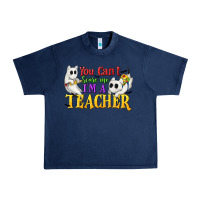 Navy You Can't Scare Me I'm a Teacher Urban Heavy Tee - texasbilliewilder