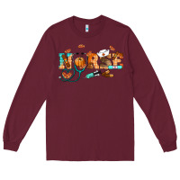 Burgundy fall nurse Long Sleeve Tee - RanaPortraitStore