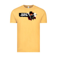 Vintage Mustard Red Dead Redemption 2 Red Moon Cowboy Vintage Tee - artisFamous