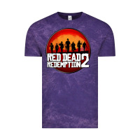 Cloud Purple Red Dead Redemption 2 Red Moon Cowboy Vintage Tee - artisFamous