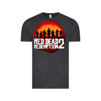 Vintage Black Red Dead Redemption 2 Red Moon Cowboy Vintage Tee - artisFamous