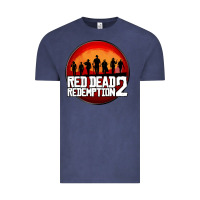 Vintage Denim Red Dead Redemption 2 Red Moon Cowboy Vintage Tee - artisFamous