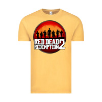 Vintage Mustard Red Dead Redemption 2 Red Moon Cowboy Vintage Tee - artisFamous