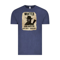 Vintage Denim Red Dead Redemption 2 Red Moon Cowboy wanted john marston Vintage Tee - artisFamous