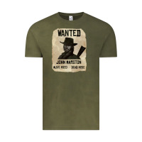 Vintage Olive Red Dead Redemption 2 Red Moon Cowboy wanted john marston Vintage Tee - artisFamous