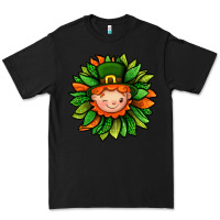Black St. Patricks Sunflower With Dwarf Premium Tee - BundleAndBundleShop