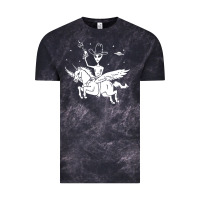 Cloud Black alien riding unicorn  cool ufo cowboy Vintage Tee - artisFamous