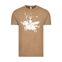 Vintage Coffee alien riding unicorn  cool ufo cowboy Vintage Tee - artisFamous