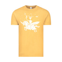 Vintage Mustard alien riding unicorn  cool ufo cowboy Vintage Tee - artisFamous