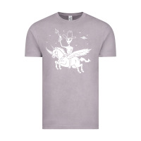 Vintage Zinc alien riding unicorn  cool ufo cowboy Vintage Tee - artisFamous
