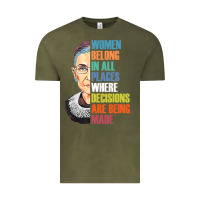 Vintage Olive women belong in all places r.u.th bader gins.burg r.b.g t shirt Vintage Tee - artisFamous