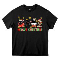Black meowy christmas cats Heavy Core Tee - MaliasSmallBusiness