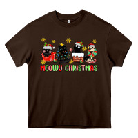 Chocolate Brown meowy christmas cats Heavy Core Tee - MaliasSmallBusiness
