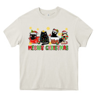 Cream meowy christmas cats Heavy Core Tee - MaliasSmallBusiness