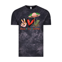 Cloud Black Peace love summer Vintage Tee - NancyCooperArtShop