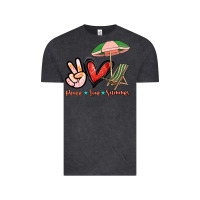 Vintage Black Peace love summer Vintage Tee - NancyCooperArtShop