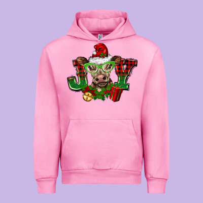 Christmas Joy Cow Urban Hoodie Designed By Barkaloodesign