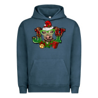 Pigment Midnight Navy christmas joy cow Urban Hoodie - BarkalooDesign