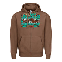 Chestnut cowhide gemstone leather background Zipper Hoodie - FaDigitalArtStudio