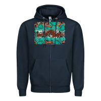 Navy cowhide gemstone leather background Zipper Hoodie - FaDigitalArtStudio